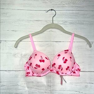PINK Victoria’s Secret Wear Everywhere super push up cherry bra